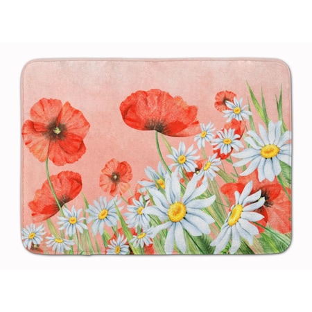 Carolines Treasures Poppies & Chamomiles Machine Washable Memory Foam Mat BB7448RUG